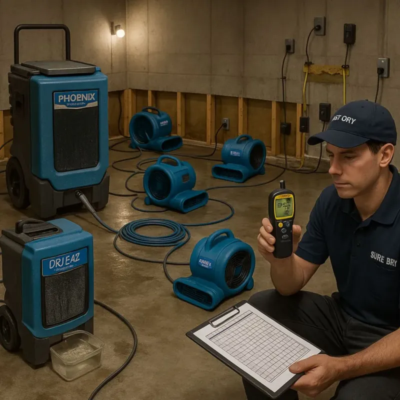 Structural Drying and Dehumidification process in Jacksonville, FL
